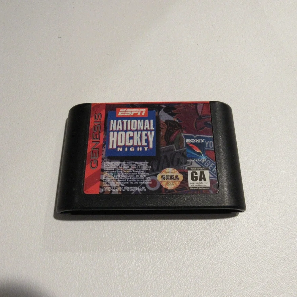 ESPN National Hockey Night Sega Genesis, 1994 Video Game Cartridge Only